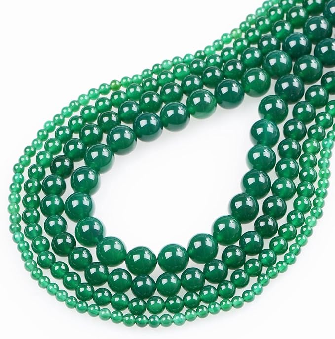 bymitel 10mm natural green agate round beads gemstones genuine with 90pcs diy jewelry making unisex(10mm 90pcs, green agate)