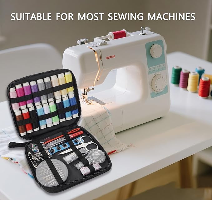 StiVerse 130 Pcs Mini Sewing Kit for Adults with Case, Portable Needle and Thread Kit, Professional Sewing Supplies Accessories for Travel Beginners Worker Kids, Emergency, DIY and Home