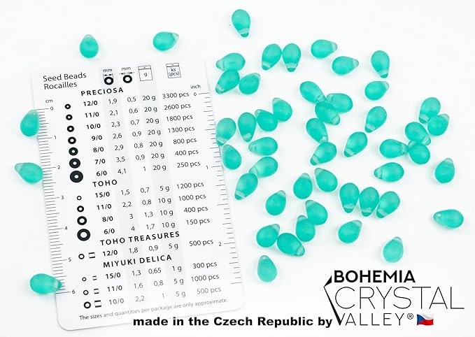 Czech 50-Piece Glass Beads, 6x9mm, Teardrop Transparent Turqouise Matte