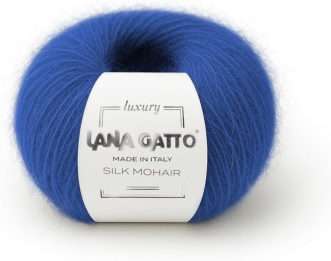 Silk Mohair Luxury Yarns, Premium and Soft Blend for Knitting, Made in Italy (Blue - 30146, 10)