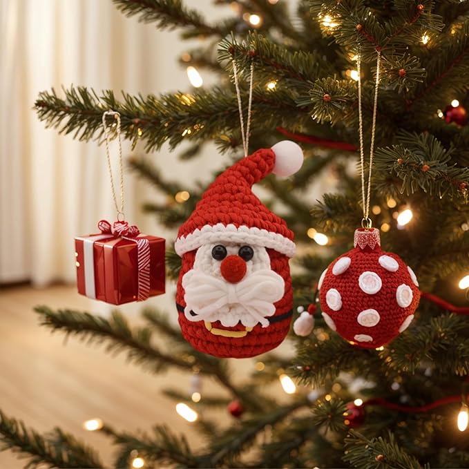 GougouStar Crochet Kit for Beginners - Beginner Crochet Kit with 50% Extra Yarn - Knitting Kit with Step-by-Step Video Tutorials and Crochet Accessories - Amigurumi Crochet Kits Santa Claus