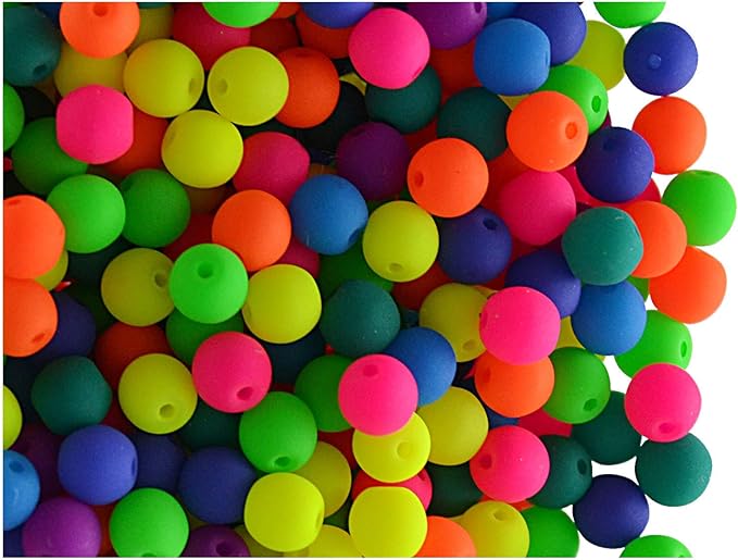 SCARA 600 pcs Czech Glass Round Beads 0.16 inches (4mm), NEON (UV Active) Glass Beads for Jewelry and Bracelets Making, Beads for Bracelets, Bead kit MEGA Mix