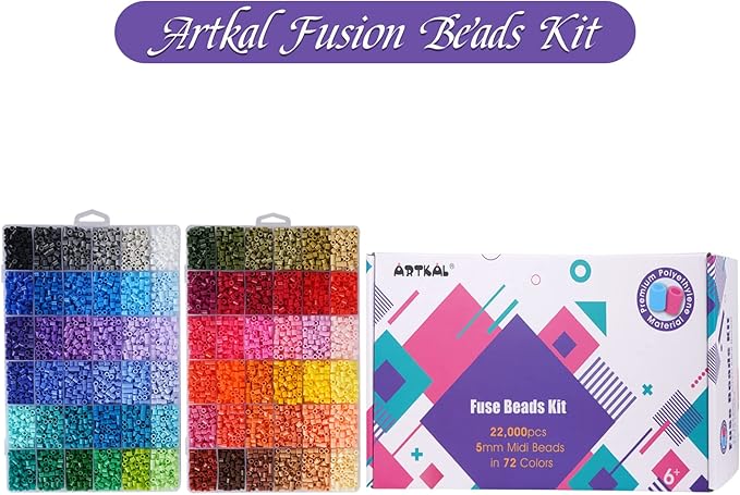 artkal fuse beads 22000 melty beads with 4 pegboards 100 patterns 2 tweezers 2 ironing paper