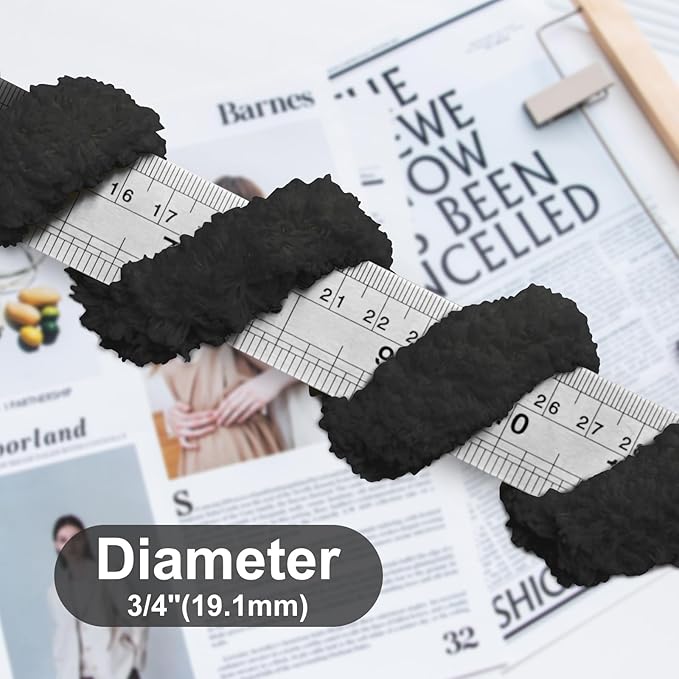 Chunky Chenille Yarn for Hand Knitting,Fluffy Soft Jumbo Yarn by Circular Needle & Crochet Hook,Super Bulky Big Yarn for Chunky Blanket,8 Pack,Black