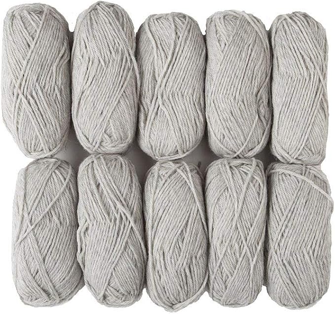 Knit Picks Wool of The Andes Worsted Weight Gray 100% Wool Yarn Multi Pack (10 Balls - Dove Heather)