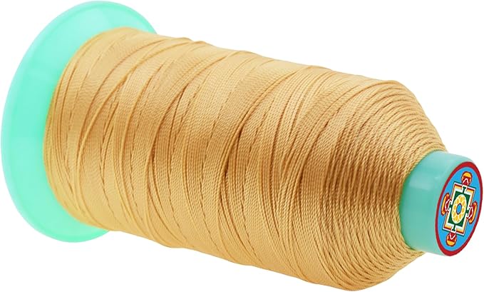 Mandala Crafts Size 277 840D T270 Bonded Nylon Thread - Blonde 800 YDs Tex 270 Heavy Duty Sewing Threads for Leather, Jeans, Weaving, Outdoor Marine Upholstery