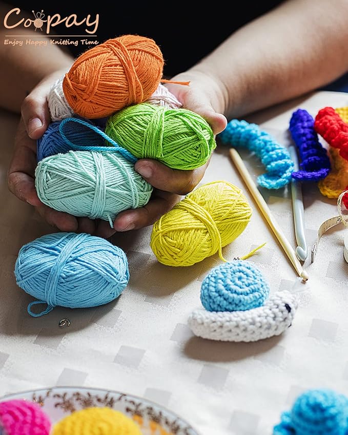 Coopay Yarn for Crocheting & Knitting, 25gx14 Colors Crochet Yarn 1071yd Acrylic Yarns for Crochet Animal Kit, Multicolor Kit 4ply Soft Yarns Set for Beginners/Professionals