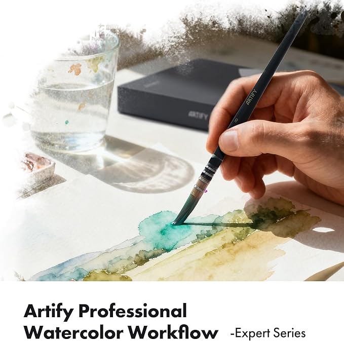 Artify Watercolor Brushes Professional, Quill Watercolor Brush Set 6Pcs, Large Water Color Brushes 4-12 Sizes, Artists Brushes for Watercolor, Gouach, Fluid Acrylic, Ink