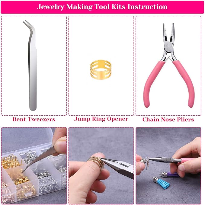 Paxcoo 1350pcs Earring Making Kit with Hooks, Rings, Pliers, Backs, Holder Cards and Clear Bags for DIY Earring Supplies and Findings