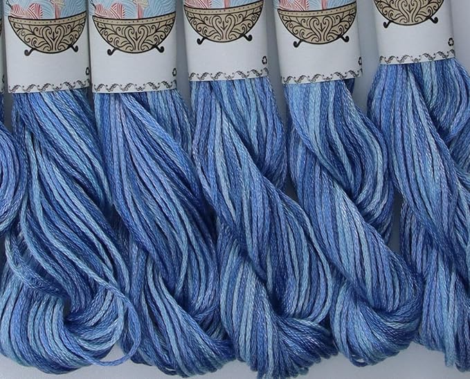 KCS Big skeins of 25 Meters Size 25 Color Variegated Cross Stitch Stranded Threads,6 skeins,4230