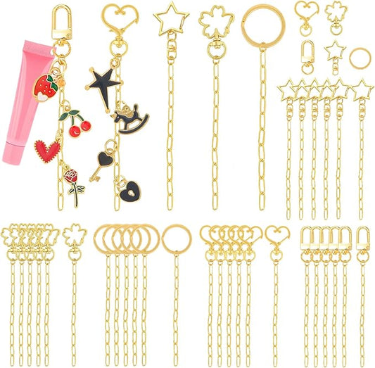 Ecoofor 50 Set Keychain Making Kit, 5 Style Metal Keychain Clips with Swivel Snap Hooks, Lobster Clasps, Key Rings & Extender Chains for DIY Crafts, Jewelry, Bags, Keychains & Gift Accessories