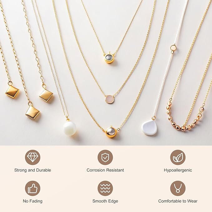 PP OPOUNT Gold Necklace Chains for Jewelry Making, 78.7 Feet 10 Rolls Chain for Jewelry Making DIY Necklace Bracelet Belt Earrings with Open Jump Rings & Lobster Clasps
