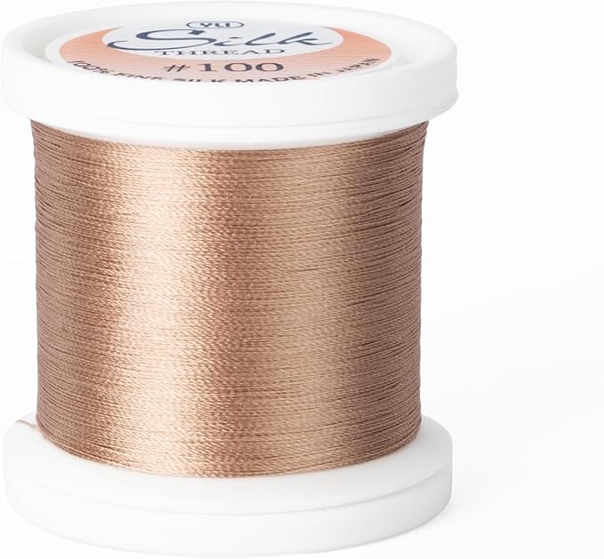 YLI Threads Silk Thread – 100 wt Fine Japanese Silk for Appliqué, EPP, and Quilting - Light Sand