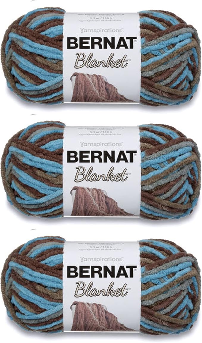 Bernat Blanket Coastal Cottage Yarn - 3 Pack of 150g/5.3oz - Polyester - 6 Super Bulky - 108 Yards - Knitting/Crochet