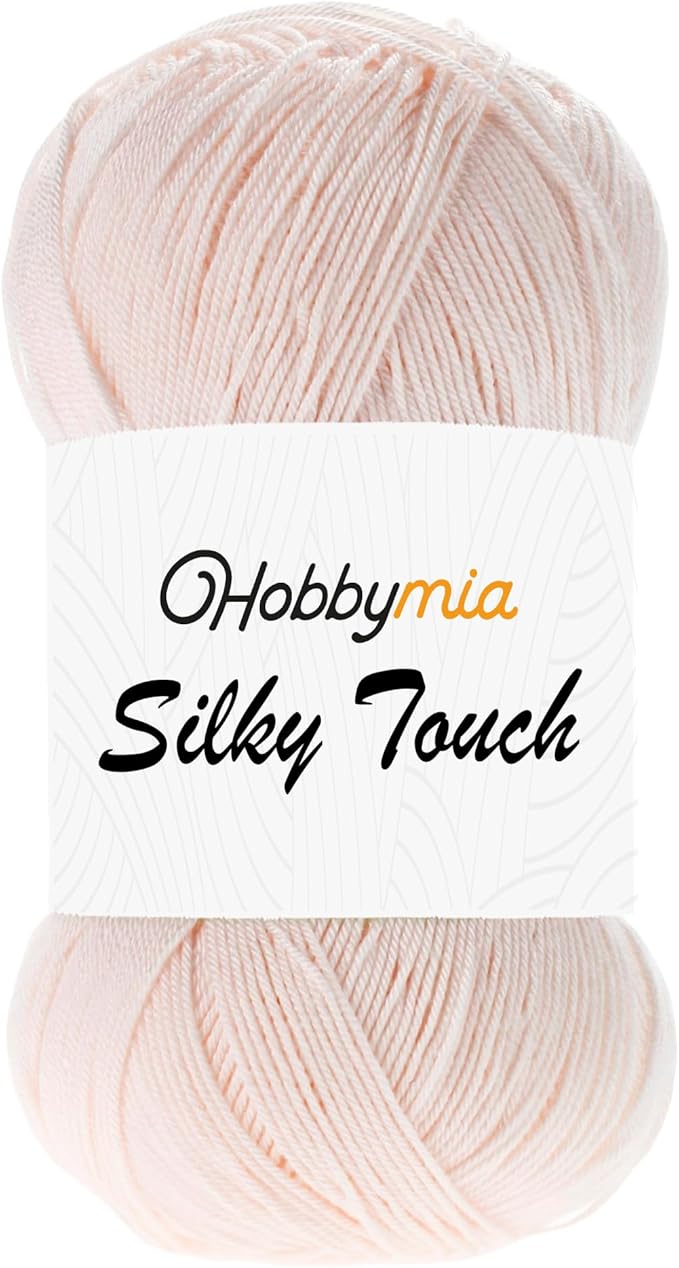 Silky Touch Acrylic Yarn - Soft Sport Weight Yarn for Crochet & Knitting - 100g / 383yds - 100% Microfiber Acrylic - Lightweight Fine Smooth Yarn(Pink - Light Peach, 1 Skein)