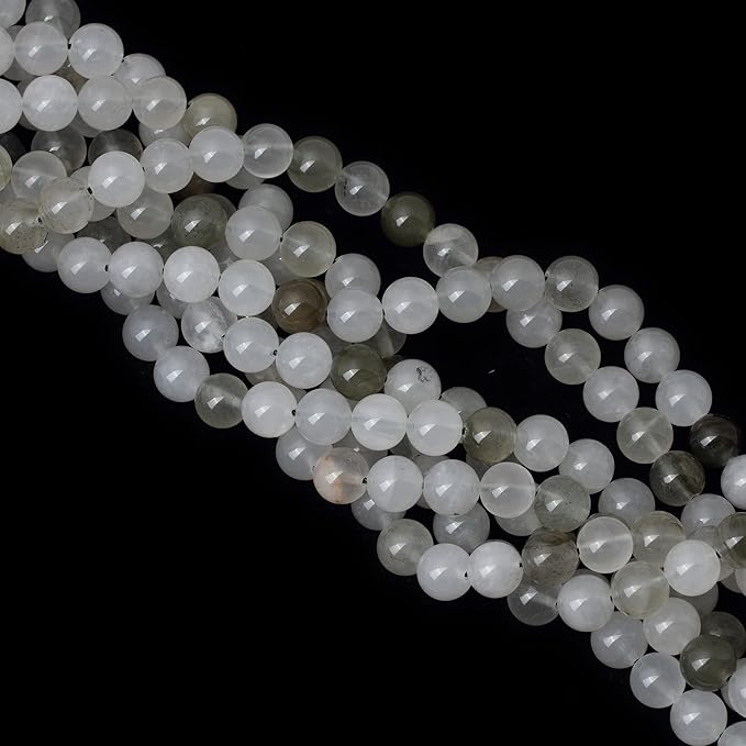 cheavian 35pcs 10mm natural light green ice quartzite crystal round loose beads for jewelry making 1 strand 15"