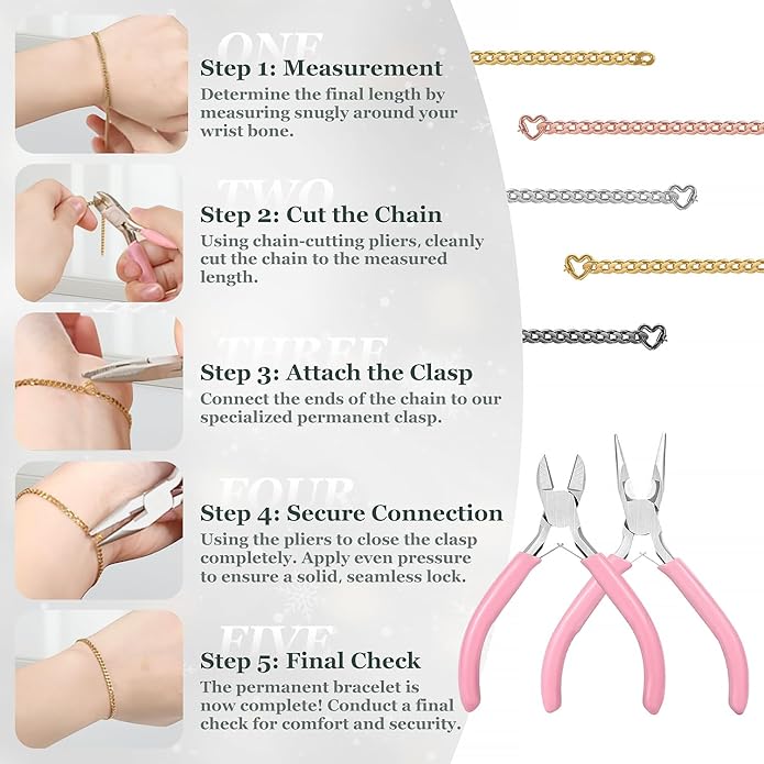 Permanent Bracelet Kit, DIY Bracelet Making Kit for Couples & Friendship Bracelets, Ideal Gift for Christmas, Anniversary, Valentine’s Day & Date Night Activity | His and Her Bracelets