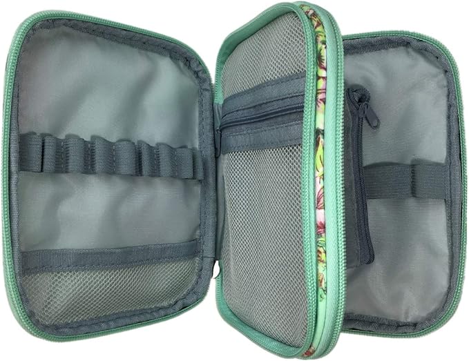 New Crochet Hook Case Without Hooks and Accessories, Zipper Storage Organizer Bag with Web Pockets for Various Crochet Needles/Knitting Accessories/Crochet Hook Kit Tools, Lightweight, Easy to Hold