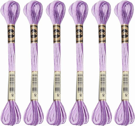 PATIKIL 6 Skeins Embroidery Floss, Polyester Embroidery Threads Bracelets String for Cross-Stitch Hand Embroidery, Purple