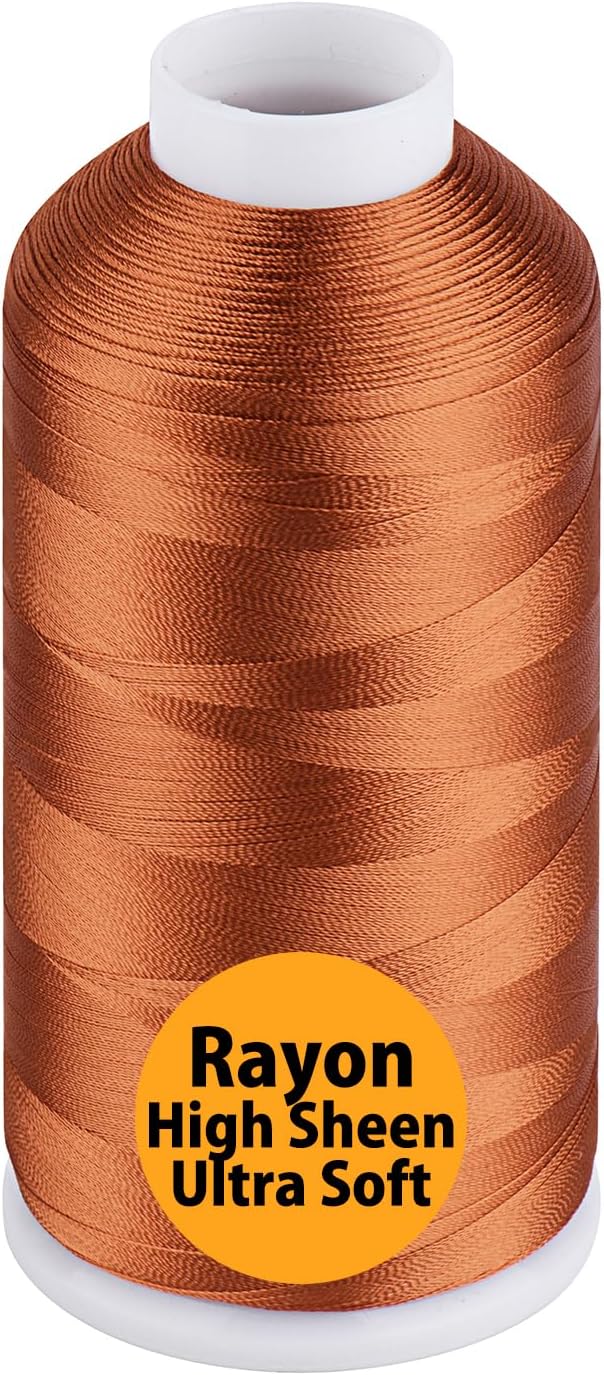 Simthread Rayon Embroidery Thread 5500 Yards, 40wt 100% Rayon Viscose for Commercial and Domestic Machines - Rust 1021
