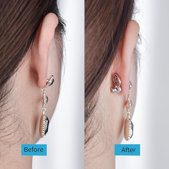 earring backs for heavy earrings, dcrslb sturdy dc shape ear backs for droopy ears,locking lifter backs for studs support backstops for strected earlobe secure flat backers