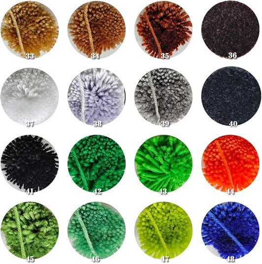 Yglnden 33-48 Colors Latch Hook Kit Colorful Yarn Bundles Cut Rug DIY Latch Hook Yarn for Handmake Craft Sewing Knitting for Adults (16pcs)