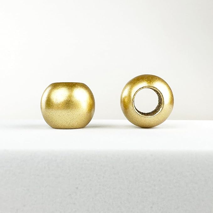 300 acrylic large hole beads for crafts 10mm x 12mm acrylic barrel beads with 5.7mm large hole, matte gold