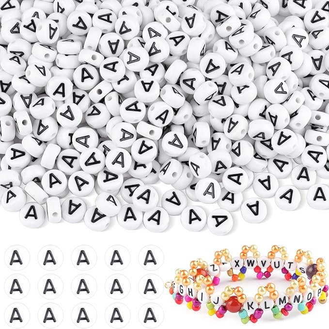 1500pcs Letter A Beads Bulk, Letter Beads, Alphabet Bead for Friendship Bracelets, Jewelry Making Supplies,DIY Making Kit