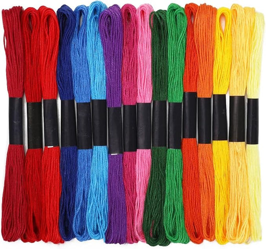 Embroidery Floss 16 Skeins 8.7 Yard Rainbow Colors Friendship Bracelet String Cross Stitch Threads for Jewelry Making Bracelet Stitching Thread Floss Bracelets Making Yarn