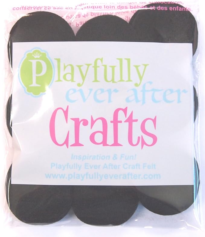 Playfully Ever After Black Craft Felt Circles (2 Inch - 44pc)