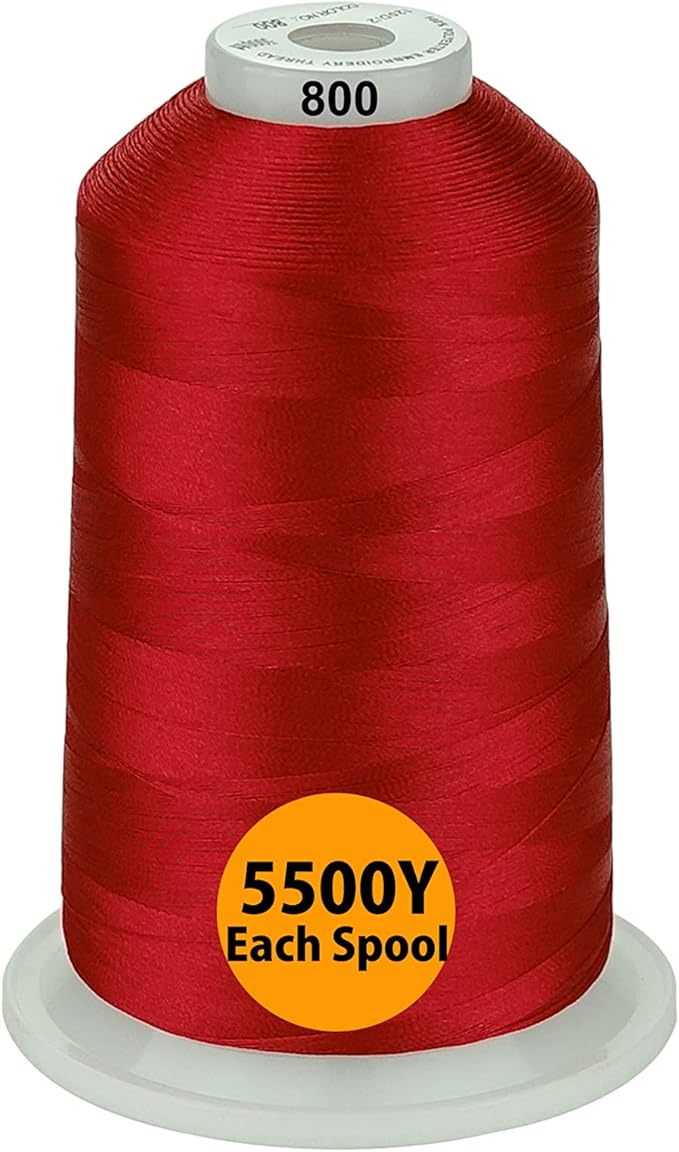 Simthread - 33 Selections - Various Assorted Color Packs of Polyester Embroidery Machine Thread Huge Spool 5500Y for All Purpose Sewing Embroidery Machines - Essential Color 1