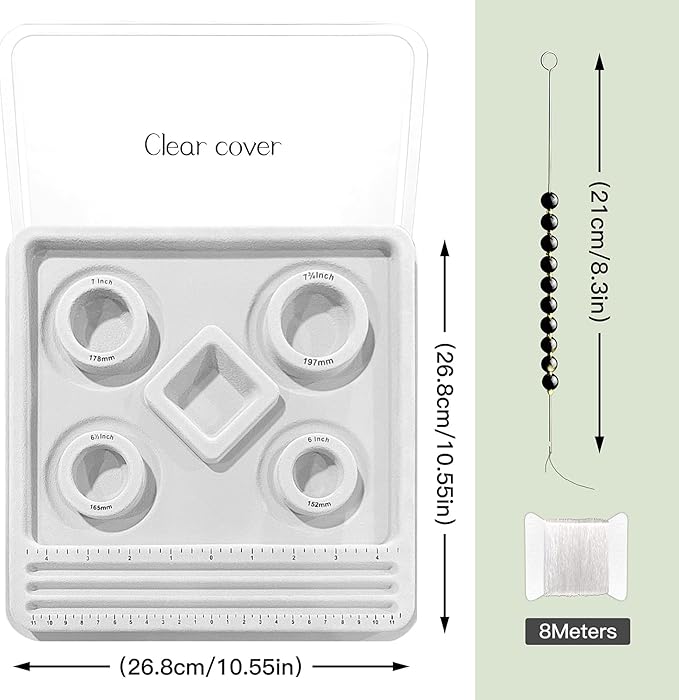 INDIVSHOW The Design Bracelet Bead Board with Clear Cover for Jewelry Bracelet Making Supplies