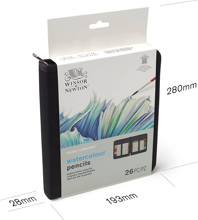 Winsor & Newton Studio Collection Artist Pencils, Watercolor Pencil Wallet, Set of 26