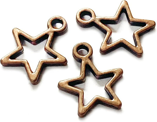 Heather's cf Celestial Beads Moon Charms Pendant Jewelry Making Earrings Necklace Bracelet Kit Findings Jump Rings Lobster Clasp Vintage Finish Plated Non Tarnish Look (Silver Star, 79-150Pcs)