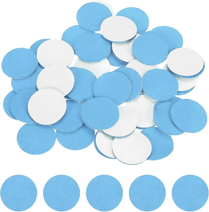 uxcell 100 Pcs Adhesive Felt Circles, 1" Round Non-Woven Felt Pads Stickers Dots Pre Cut for DIY Crafts Sewing Handcraft Costume Holiday Decoration, Sky Blue