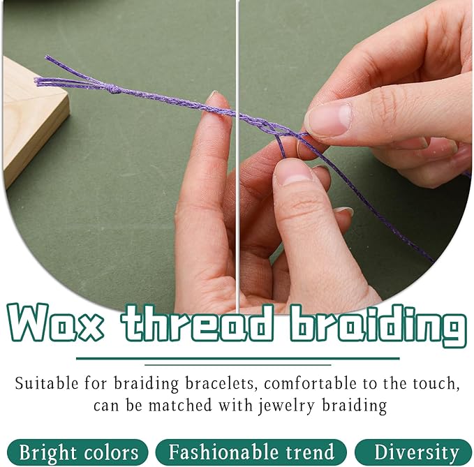36 Colors Waxed Thread for Leather Sewing, 1188 Yards Colorful Leather Thread, 33 Yards Per Color Waxed Polyester Cord, Sewing Threads, Hand Stitching Threads for Hand Sewing