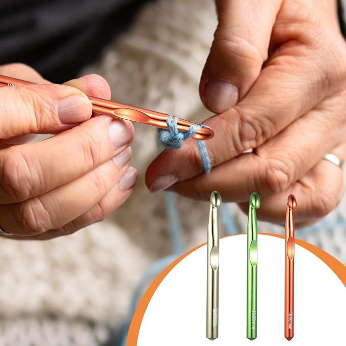 3pcs Large Crochet Hook, 15mm 12mm 10mm Aluminum Crochet Big Huge Crochet Hooks for Chunky Yarn Crochet Needles Big Standard Size Crochet Hooks