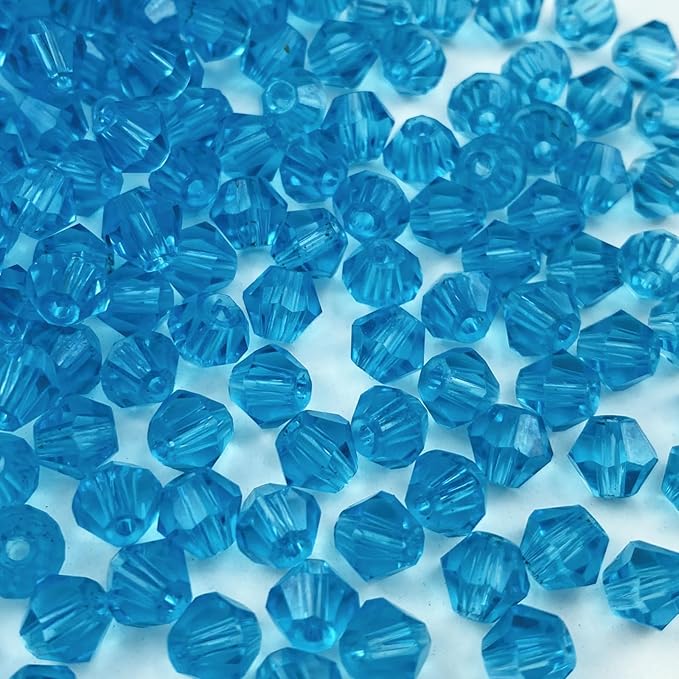 600pcs Bicone Crystal Beads 3mm Crystal Glass Faceted Beads for Necklace Bracelet Earrings DIY Jewelry Crafts Making Supplies(Deep Lake Blue)