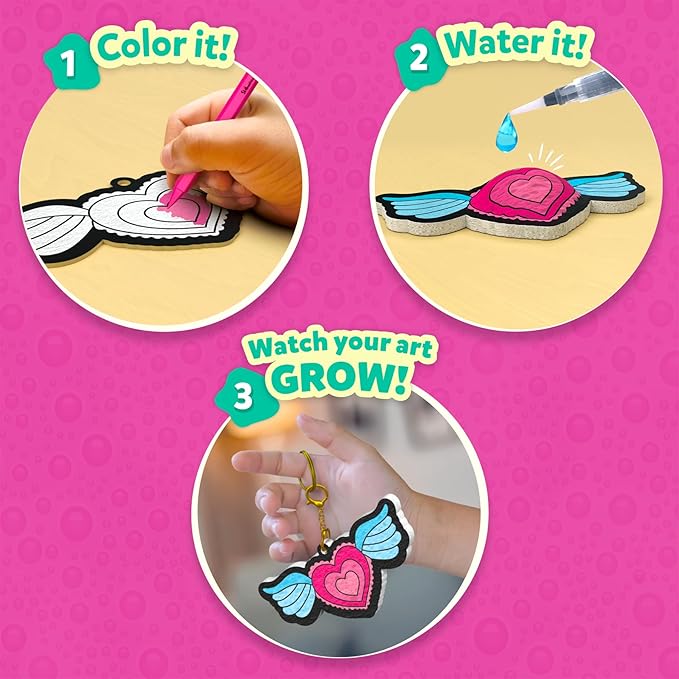 Skillmatics Aqua Puffs – 3D Art Kit, Girl Power, Mess-Free Paint by Number Craft for Kids, DIY Color & Inflate Activity, Travel Toys & Creative Gifts for Girls Ages 4, 5, 6, 7, 8, 9, 10