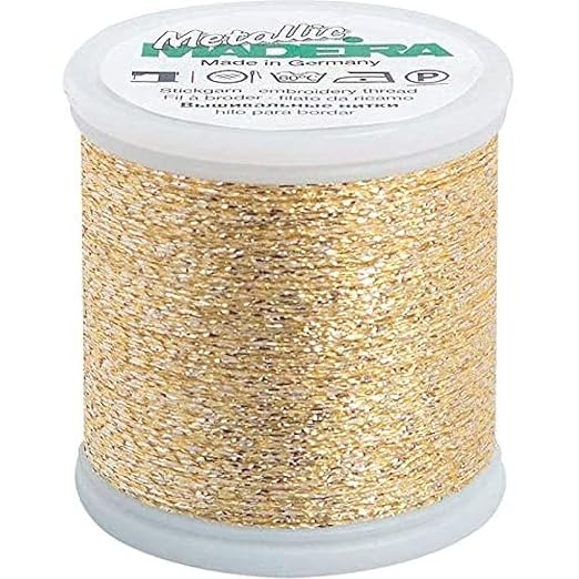 Madeira 9842-37 Metallic Nylon/Polyester Embroidery Thread, 40wt/220 yd, Textured Medium Blue