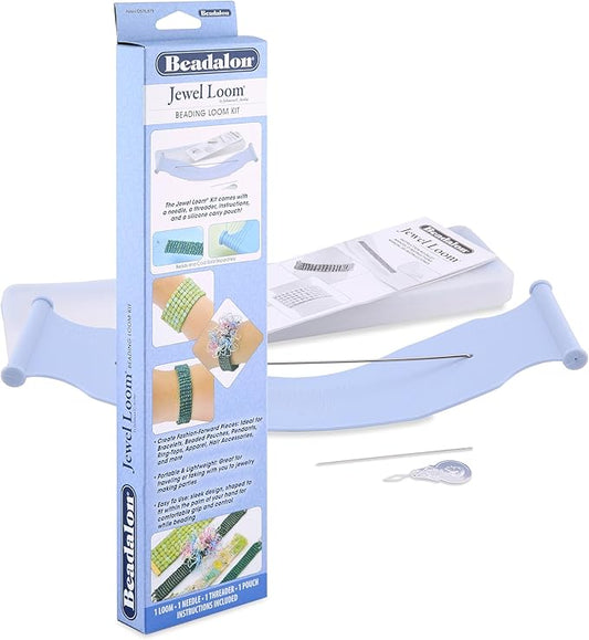 Beadalon Jewel Loom Kit with Bag, Needle & Threader – Complete Starter Set for Bracelets & Woven Designs