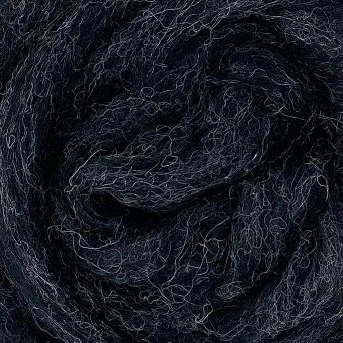 Corriedale Carded Sliver Wool Roving Variety Bundle | Best Core Wool for Needle Felting, Spinning, Wet Felting, Weaving, Dryer Balls, Yarn Roving - Ethically Sourced (Grey Spectrum)
