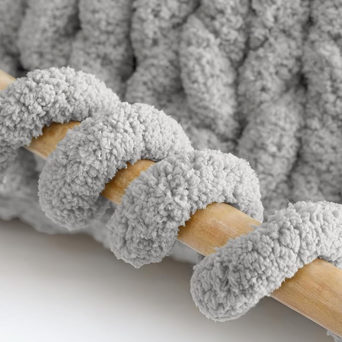 Jumbo Chunky Yarn for Hand Knitting - Super Thick Chenille Chunky Yarn for Crocheting - Extra Soft Bulky Fluffy Blanket Big Yarn 8 Jumbo Pack (27yds,8 oz Each Skein)