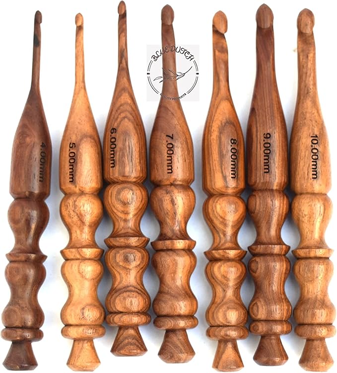 SHEESHAM Wood Crochet Hooks Set of 7 PCS 4MM to 10MM Size Set
