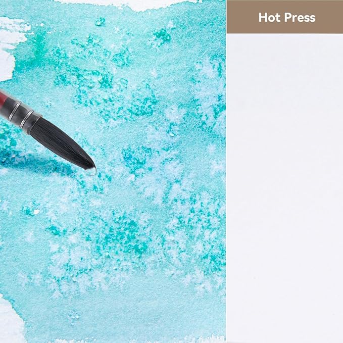 Lightwish Watercolor Sketchbook,100% Cotton Acid Free Watercolor Journal,300gsm/140lb Hot Press Watercolor Paper for Artists,Adults,Students,20 Sheets,9.25 * 6.3 Inches