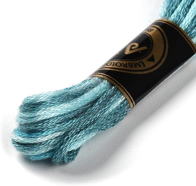 FASHEWELRY 10 Skeins Embroidery Floss Thread 0.5mm Dyed Cross Stitch Floss 6-Ply Friendship Bracelet String for Jewelry Making Bracelets Sewing Knitting Stitching Craft DIY (Dark Turquoise)