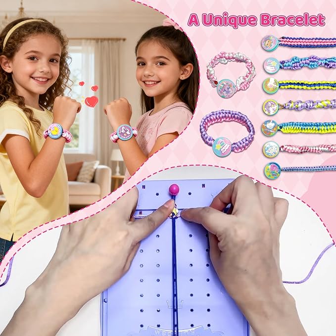 Weaving Loom Kit Toys & Friendship Bracelet Making Kit for Kids, Birthday Children's Day Gifts for Girls Ages 6 7 8-12, Potholder Coaster Rainbow Bands Weaving Kit, Creative DIY Arts and Craft Looms