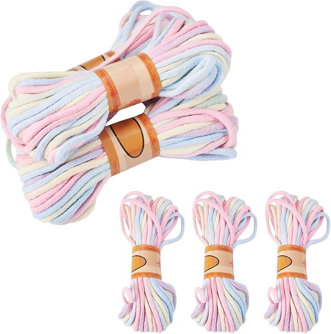 98.46 Feet Pink 3-3.5mm Macrame Cord Twisted Soft Macrame Rope Segment Dyed Decorative Cord Sewing Twine Craft Thread for DIY Crafts Knitting Plant Hangers Christmas Wedding Decoration