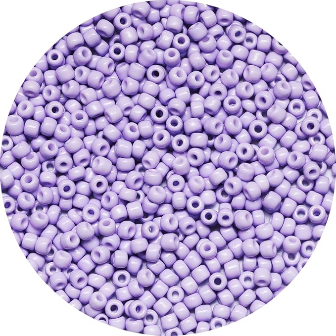 Bala&Fillic Light Purple Color 4mm Seed Beads About 1200pcs/100Grams in Bag, 6/0 Glass Craft Beads for Making Bracelet and Necklace (Light Purple)