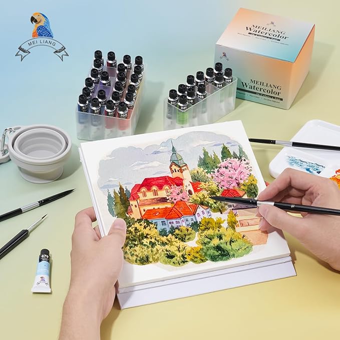 Watercolor Paint Set, 36 Colors Watercolor Set With Practical Plastic Storage Box And Watercolor Tool Kit, Excellent Pigment And Spread Watercolor Paint Tubes,36 x 5ml